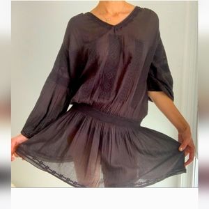 Star mela embroidered sheer cover-up size s